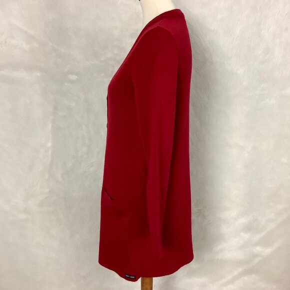 Saint James Red Wool Embossed Metal Buttons Long Sleeve Cardigan Sweater 10 - Picture 4 of 10